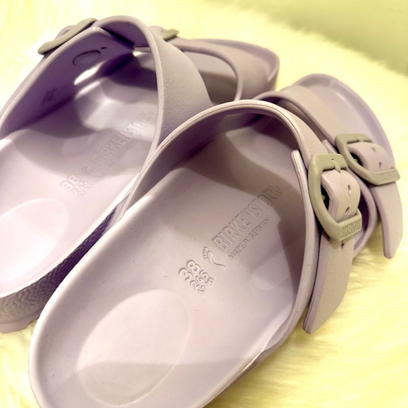 Birkenstock EVA Arizona Essentials Waterproof Slide in Purple Fog •Size 7 (38)• - Picture 8 of 12